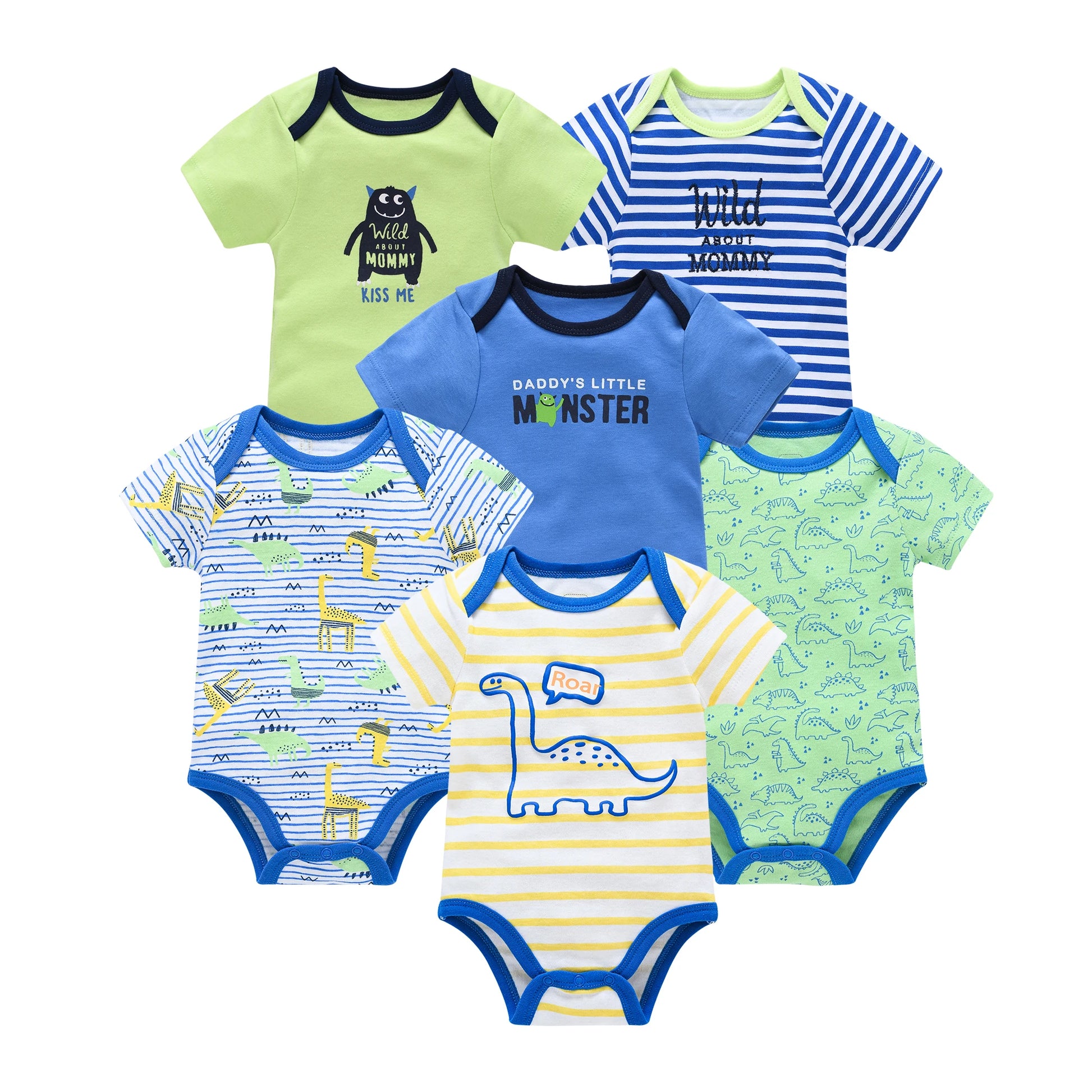 Baby Girls Cotton Bodysuit 3 & 6 Pack - Short Sleeve Newborn Onesies — view 2 of baby bodysuits