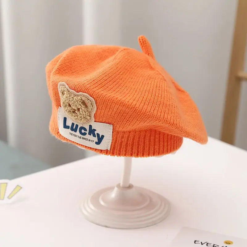 Flower Baby Beret Hat - Knitted Painter Cap for Infant Girls, Cute Toddler Princess Beret — view 17 of baby hats