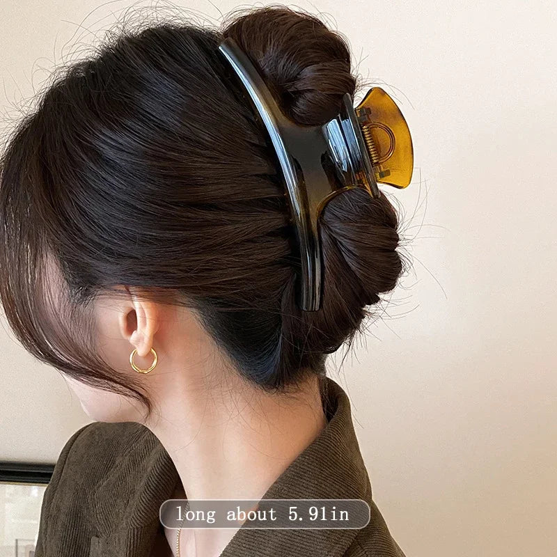 Large Hair Claw Clip — Elegant Solid Strong-Hold Jaw Clip for Women — view 5 of hair accessories