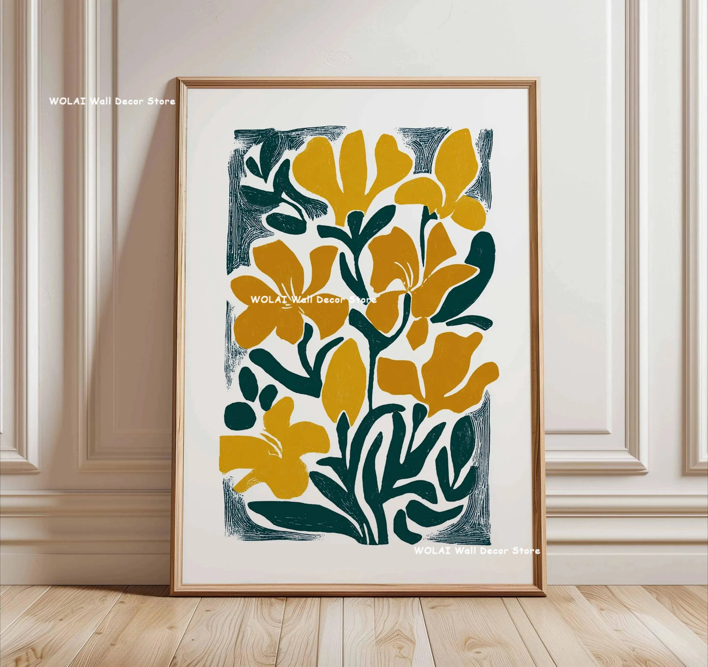 Japanese Forest &amp; Koi Fish Zen Canvas Poster &mdash; Retro Abstract Waves Wall Art for Home