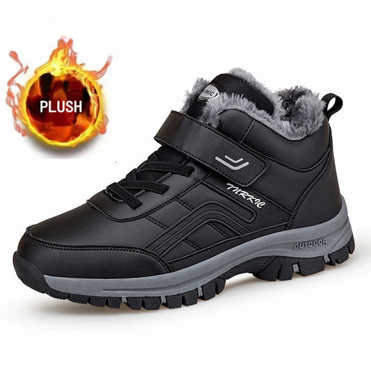 Winter Boots for Men — Waterproof PU Leather Warm Snow Ankle Boots — view 1 of boots