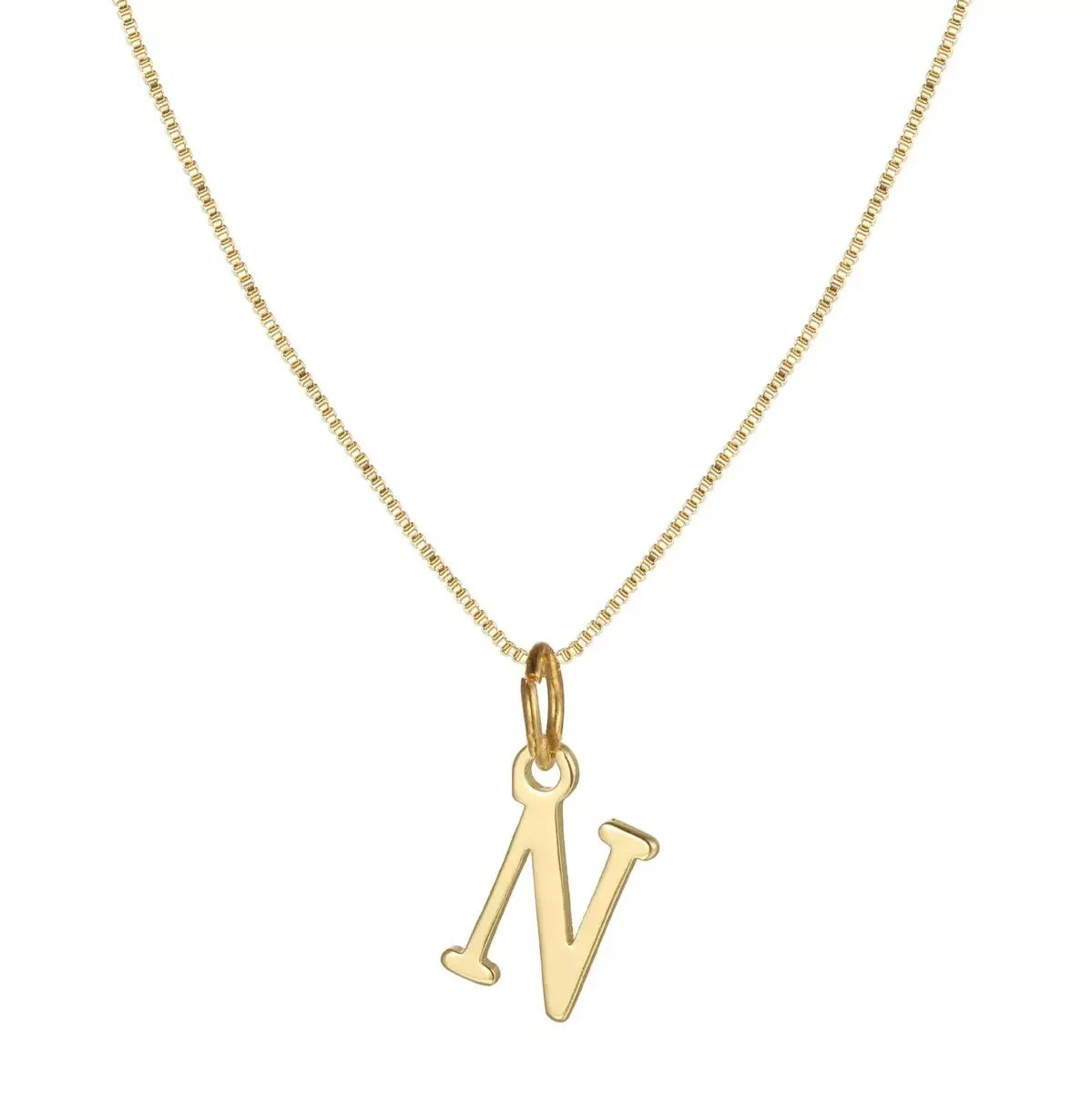 Women's A-Z Initial Letter Necklace — 18K Gold Plated Stainless Steel Jewelry — view 11 of jewelry