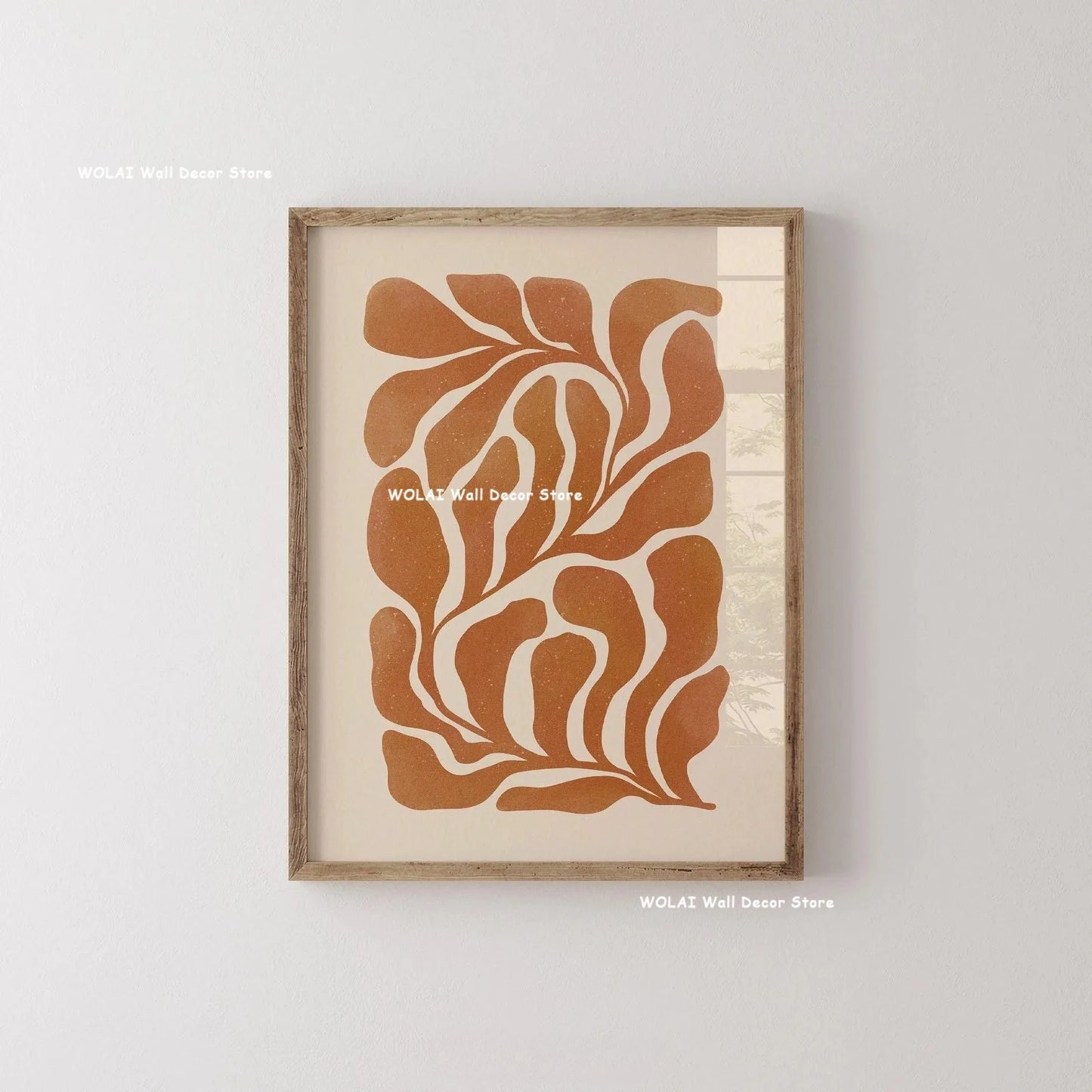Abstract Moody Plant Canvas Poster — Mid-Century Beige & Black Floral Wall Art — view 17 of wall art & prints