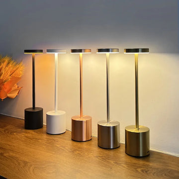 Wireless Rechargeable Table Lamp &mdash; Touch-Switch Metal Retro Desk Light for Bedroom, Bar &amp; Restaurant — view 1 of lighting