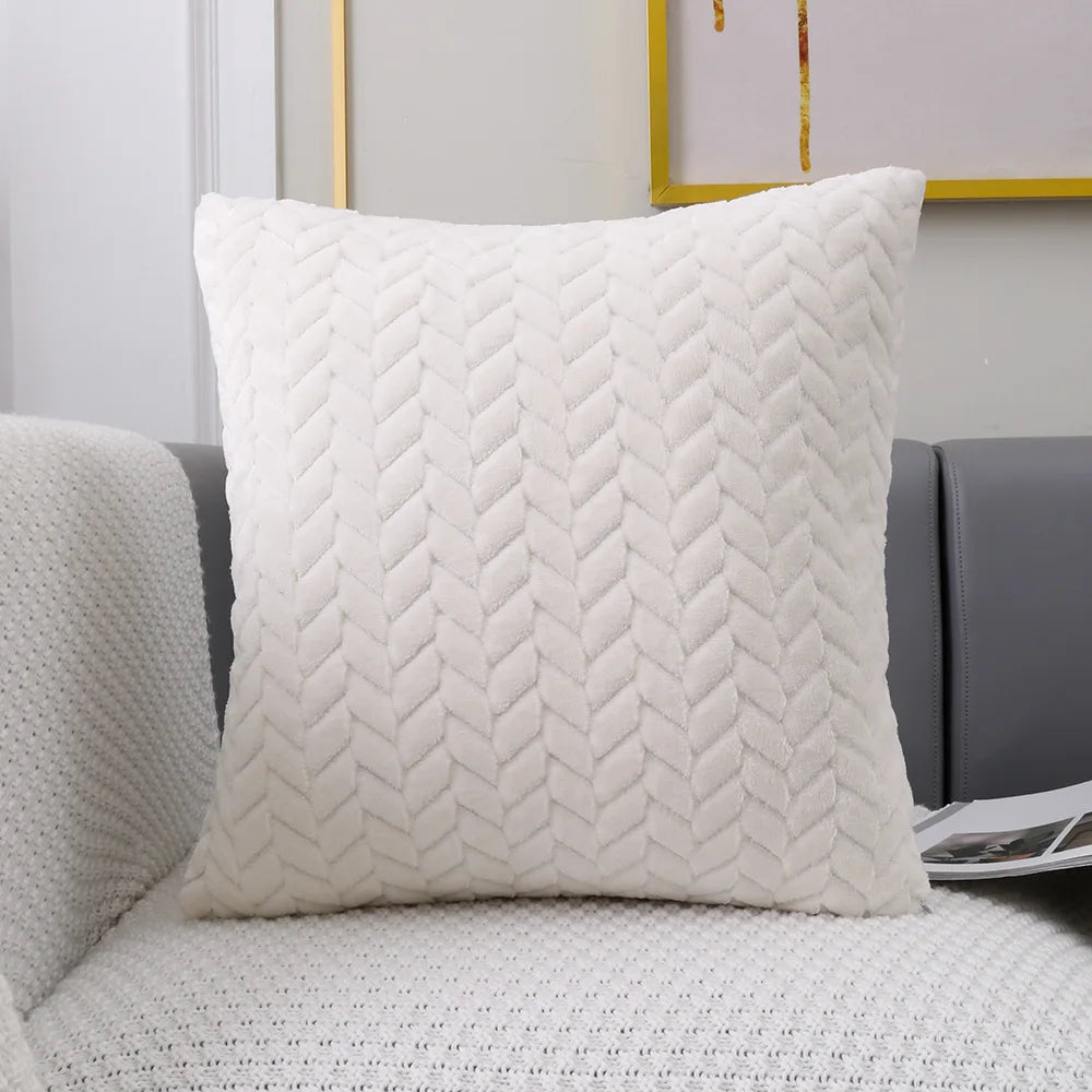 Plush Decorative Pillowcase &mdash; 43&times;43 cm Soft Geometric Throw Pillow Cover for Home &amp; Car — view 9 of cushion covers & pillow cases