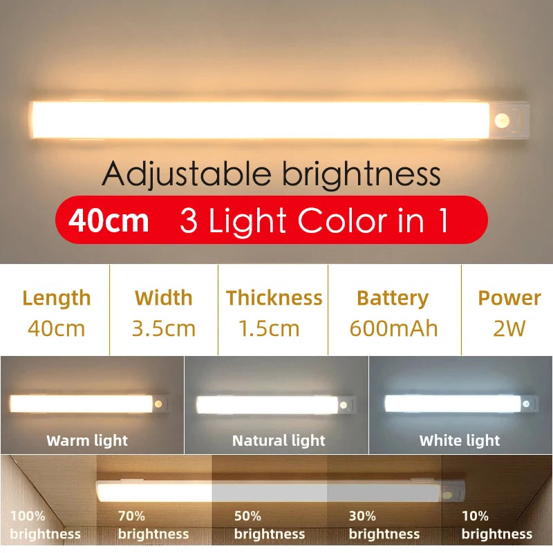 10&ndash;50cm LED Motion Sensor Night Light &mdash; Wireless USB Rechargeable Wall &amp; Under-Cabinet Lamp — view 10 of led &amp; smart lighting