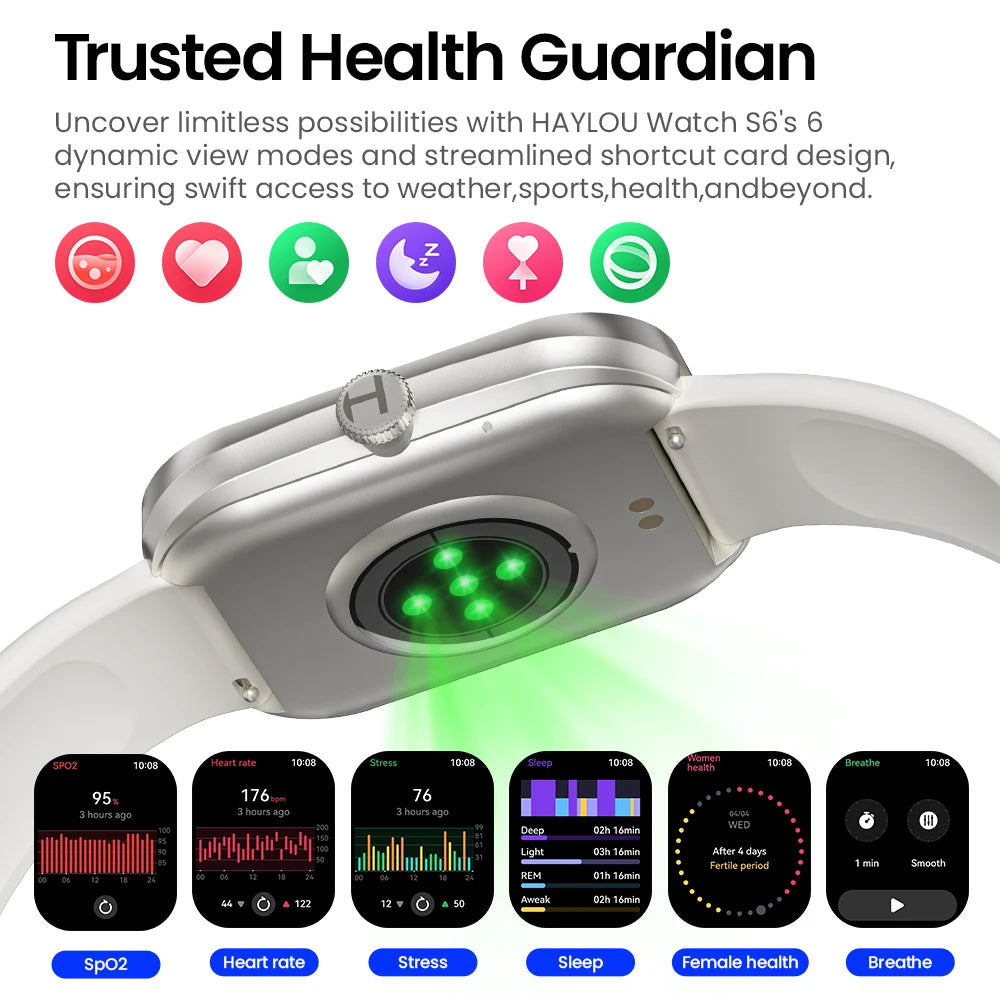 HAYLOU Watch S6 Smart Watch — 2.01in HD Bluetooth Voice Calling IP68 Smartwatch — view 5 of smart watches