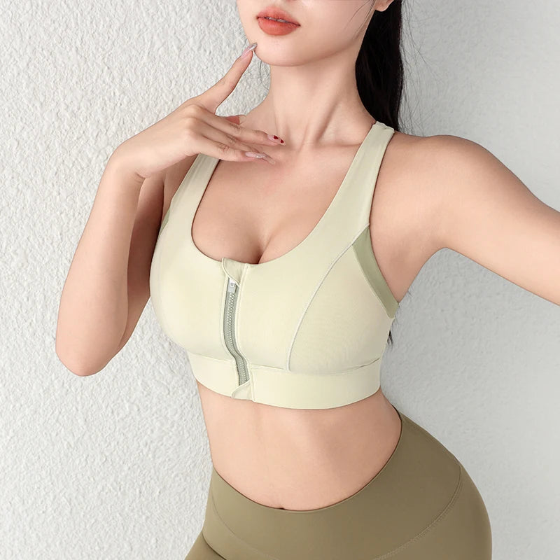 High-Strength Shockproof Sports Bra — One-Piece Summer Front-Zip Yoga Training Bra — view 2 of sports bras
