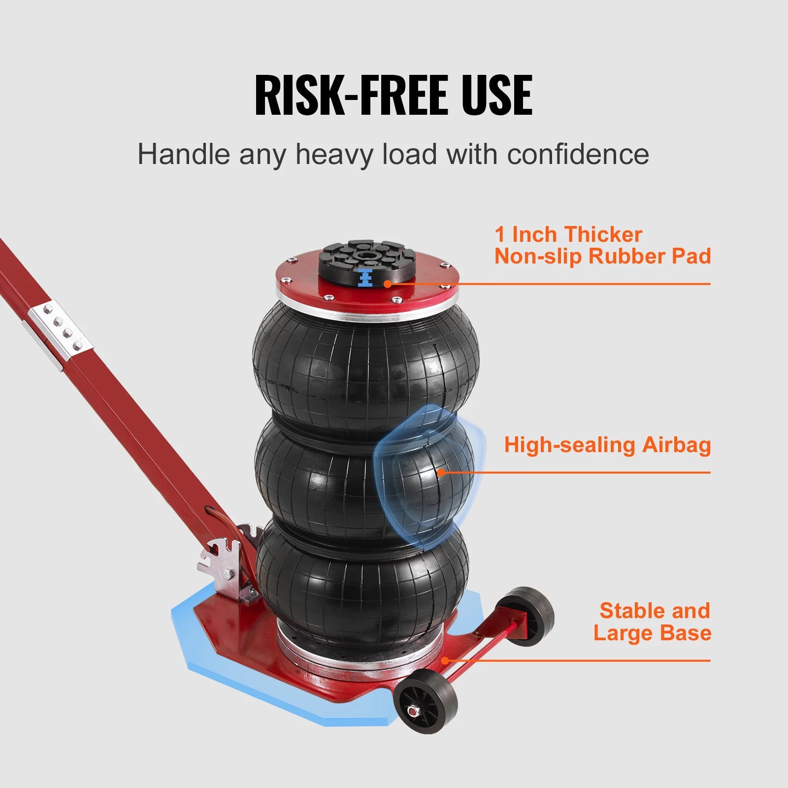 SucceBuy 3/5 Ton Pneumatic Triple Bag Air Jack – Quick Lift Car Repair Jack with Wheels — view 6 of bags & accessories