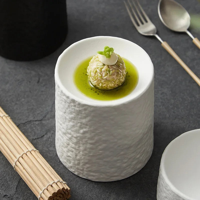 Retro Ceramic Cylindrical Dessert Plate &mdash; Sushi &amp; Appetizer Plate for Creative Tableware — view 2 of dining & tableware
