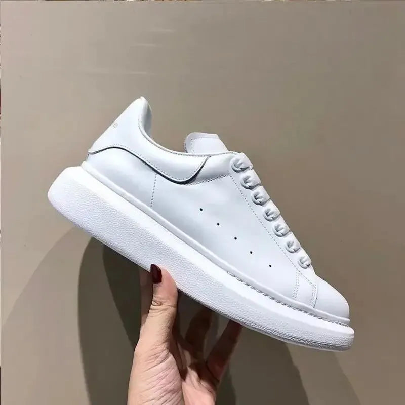 Women's White Sneakers — Elegant Skateboard Shoes with Hidden Inner Heel — view 2 of sneakers