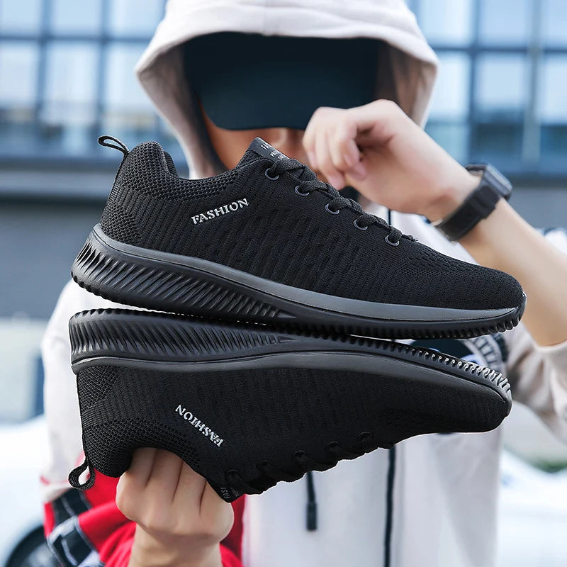 Men's Knit Sneakers — Running Walking Sock-Fit Athletic Gym Lightweight Trainers — view 2 of sneakers