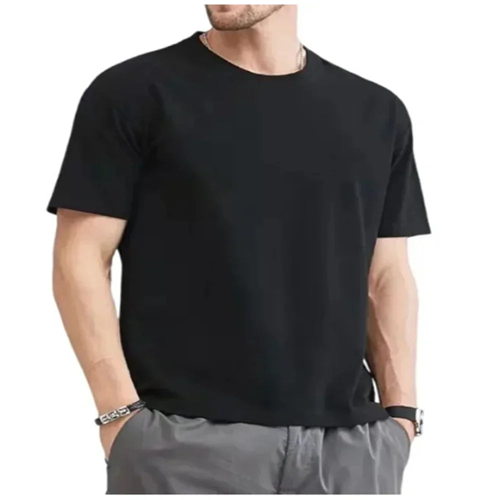 Summer Cotton Men's T-Shirt Women's Solid Color Blank O-Neck round Collar Short-Sleeve Couple White Top Tees