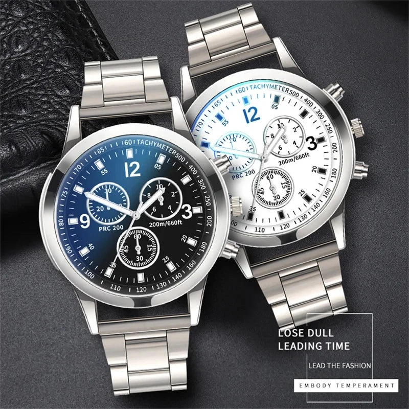 Men's Stainless Steel Luxury Quartz Watch — Fashion Business Casual Wristwatch — view 3 of watches