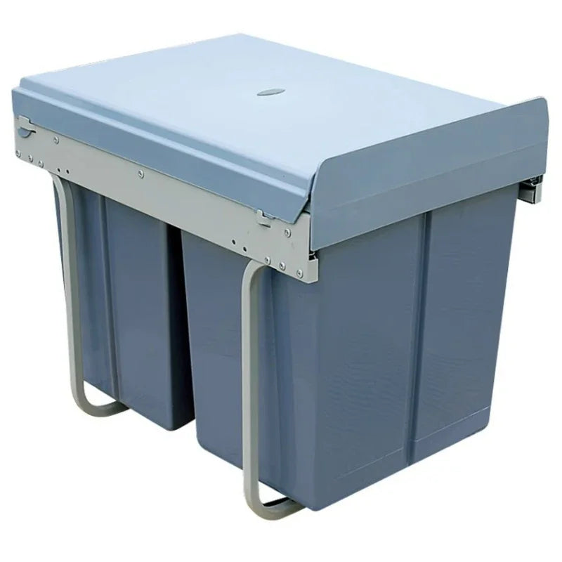 Slide-Out Twin Garbage Bin Cabinet – Easy Access Waste Sorting & Kitchen Storage Solution