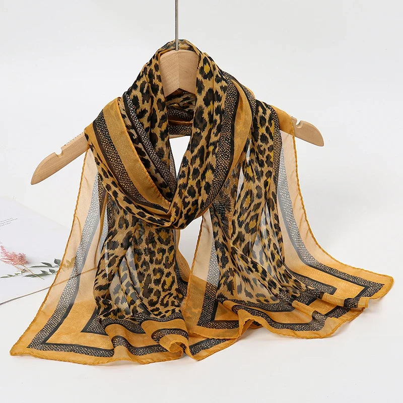 Printed Chiffon Scarf — Lightweight Sun-Protection Beach Shawl Wrap