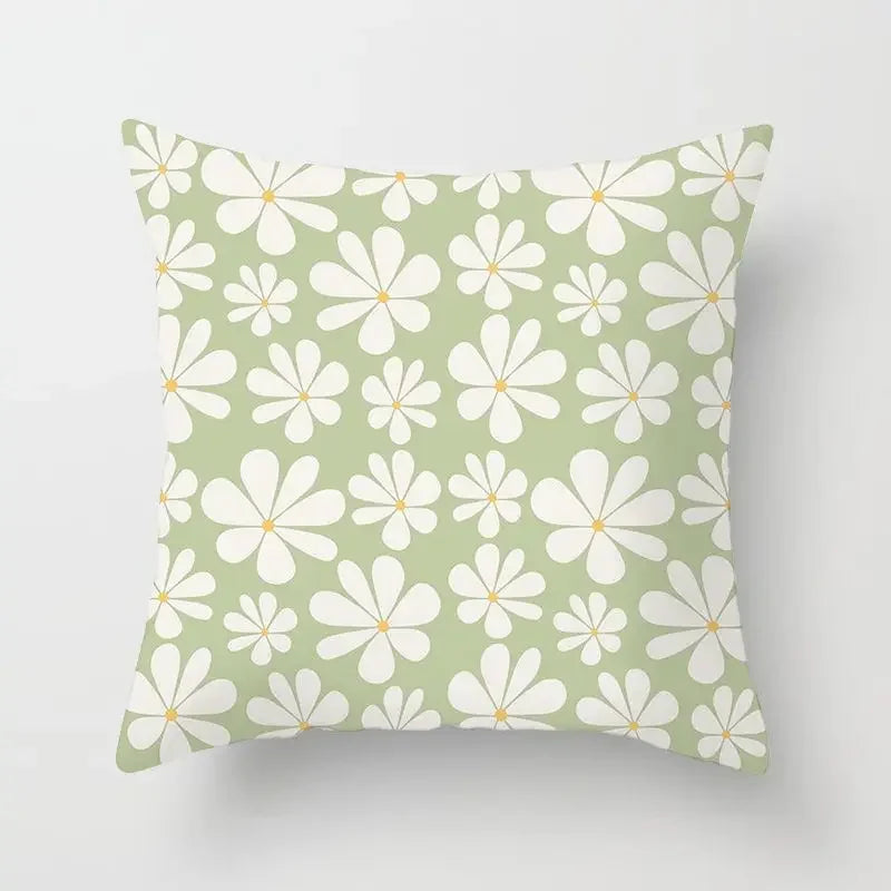 Delicate Green Geometric Pillowcase — Breathable Art-Pattern Cushion Cover for Home — view 11 of cushion covers & pillow cases