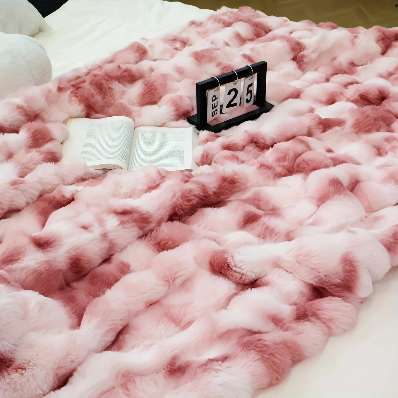 Faux Rabbit Fleece Throw Blanket — Cozy Warm Soft Sofa & Bedroom Blanket — view 6 of cushion covers & pillow cases