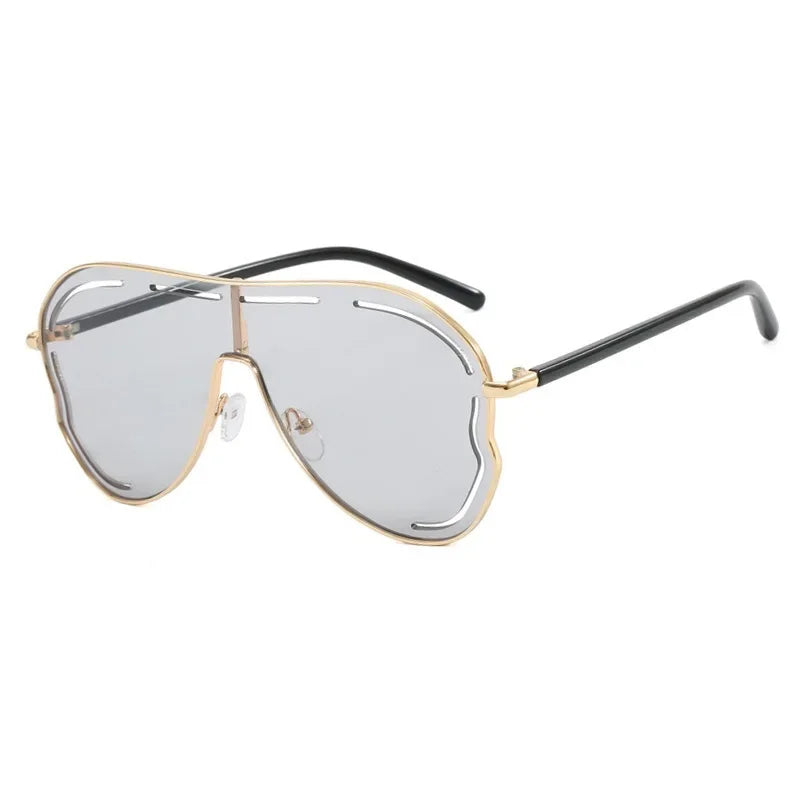 Oversized Shield Sunglasses 2024 — Hollow One-Piece Big-Frame Luxury Special-Shaped Eyewear — view 11 of sunglasses