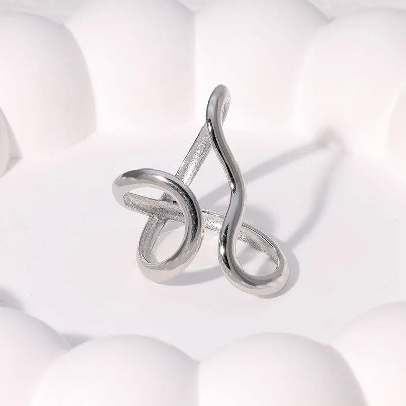 Women's Waterproof Open Ring — 18K PVD Gold Plated Stainless Steel Jewelry — view 7 of jewelry