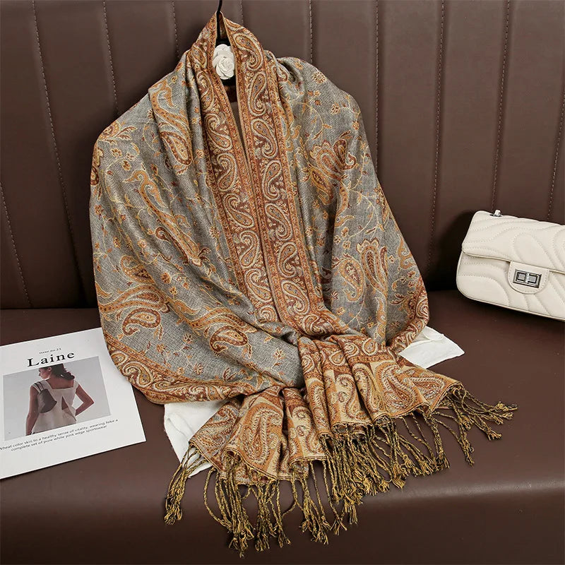Hijab Scarf Long Pashmina — Lightweight Modest-Fashion Essential Cashmere Shawl Turban Head Wrap — view 6 of scarves & wraps