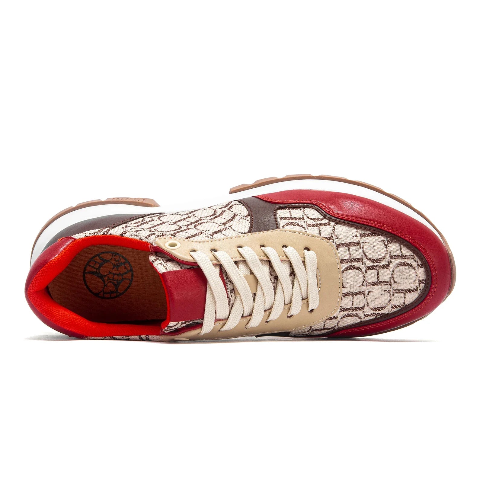 Women's Vulcanized Sneakers — Wine Red Anti-Slip Outdoor Walking Shoes — view 2 of sneakers