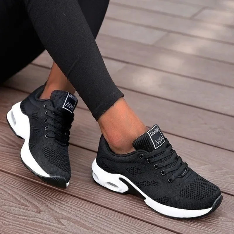 Women's White Tennis Sneakers — 2025 Breathable Casual Walking Trainers — view 2 of sneakers