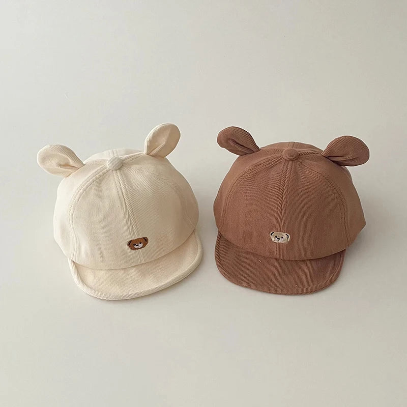 Cartoon Bear Baby Baseball Cap - Kawaii Ear-Detail Sun Hat for Infants — view 4 of baby hats