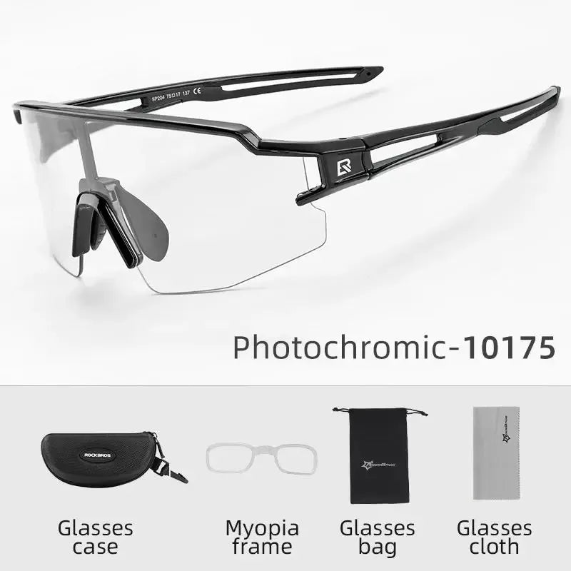 ROCKBROS Cycling Sunglasses Photochromic Eye-Protecting — Adaptive Windproof Bicycle Outdoor Goggles — view 12 of sunglasses
