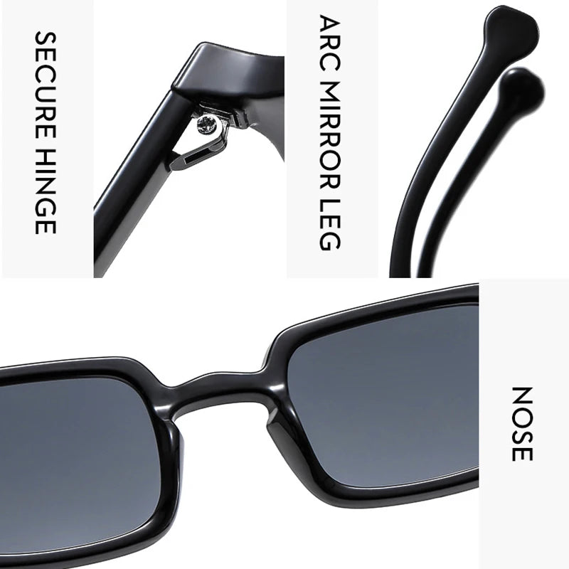 Rectangle Sunglasses Luxurious Designer — Vintage Brand Anti-Glare Women Men Square Shades — view 6 of sunglasses