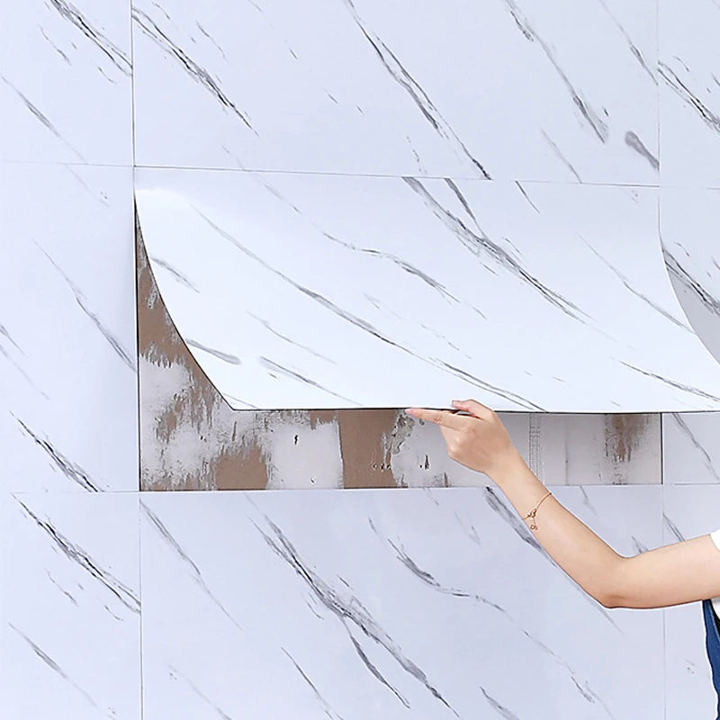 30×60cm Marble Peel-and-Stick PVC Tiles (10–20PCS) – Waterproof Removable Self-Adhesive Floor & Wall Stickers