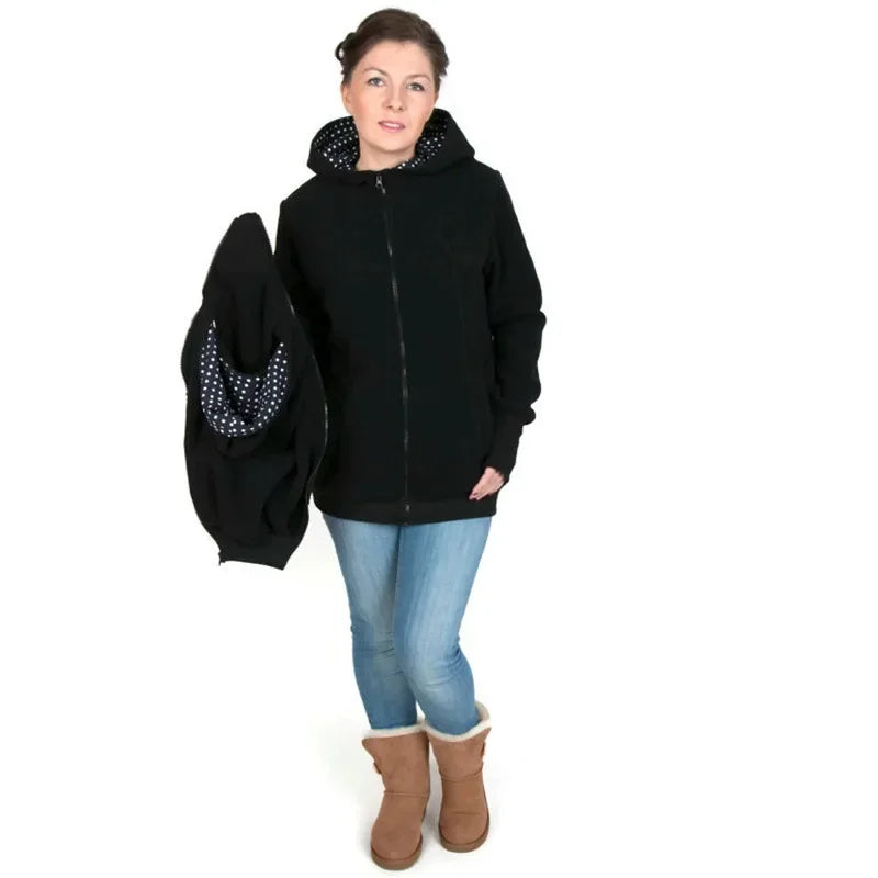 Three-in-One Baby Carrier Sweater Jacket – Multifunctional Removable Kangaroo Hoodie for Autumn & Winter