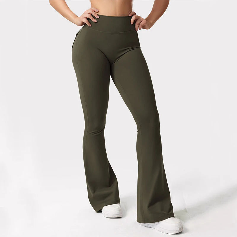 Women's Activewear Cargo-Pocket Leggings — High-Waist Sculpting Stretch Yoga Pants — view 9 of women's activewear