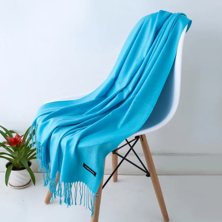 Pashmina Scarf Gray Collection — Soft Cashmere-Feel 24 Shades Travel Office Women's Wrap