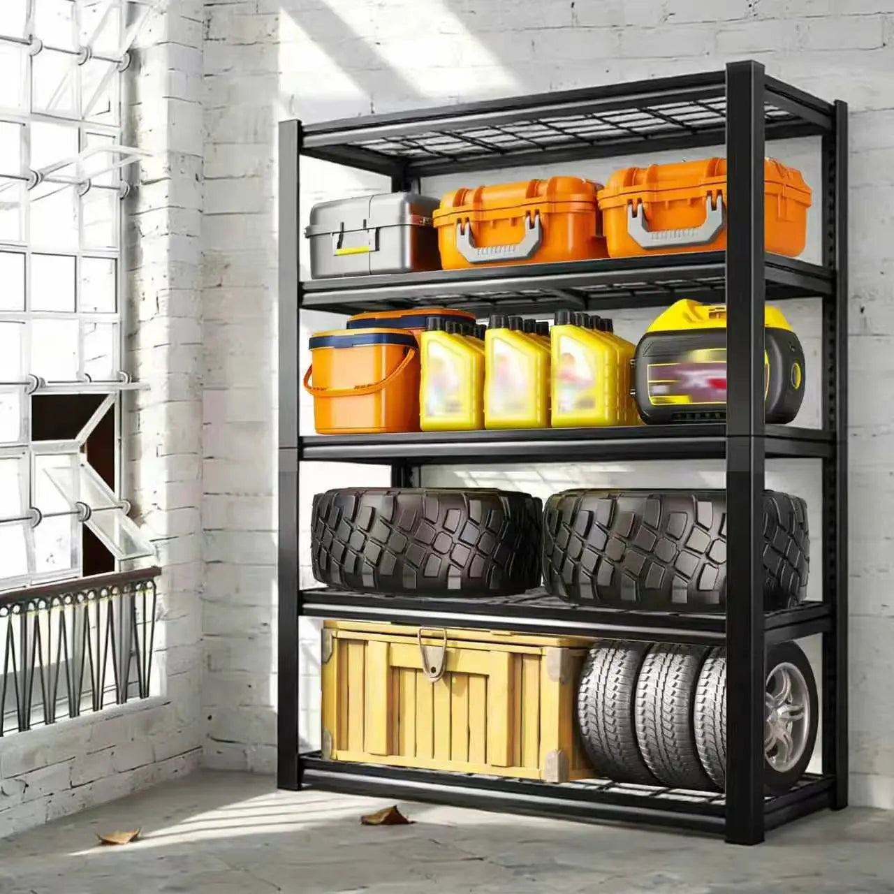 Storage Organizer 72" Metal Double-Layer Shelving — Commercial Adjustable Utility Rack for Warehouse & Kitchen — view 6 of storage & organisation