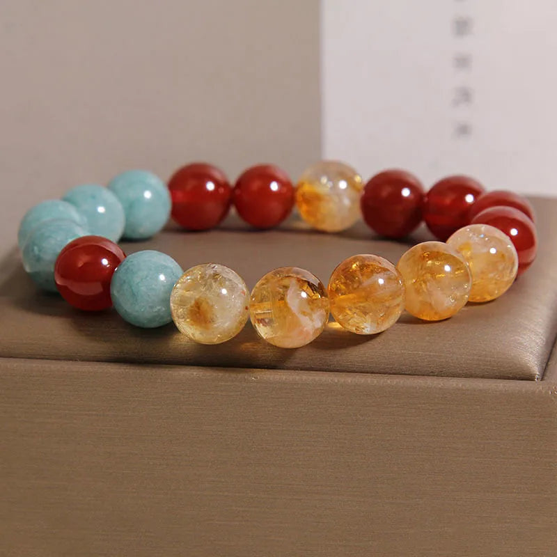 Crystal & Gemstone Yellow Tower Bracelet — Chinese Natural Citrine Light-Luxury Women's Jewelry — view 4 of crystal & gemstone