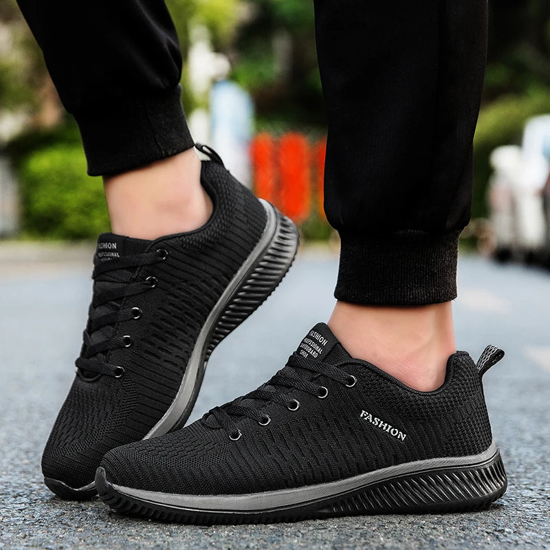 Men's Knit Sneakers — Running Walking Sock-Fit Athletic Gym Lightweight Trainers — view 3 of sneakers