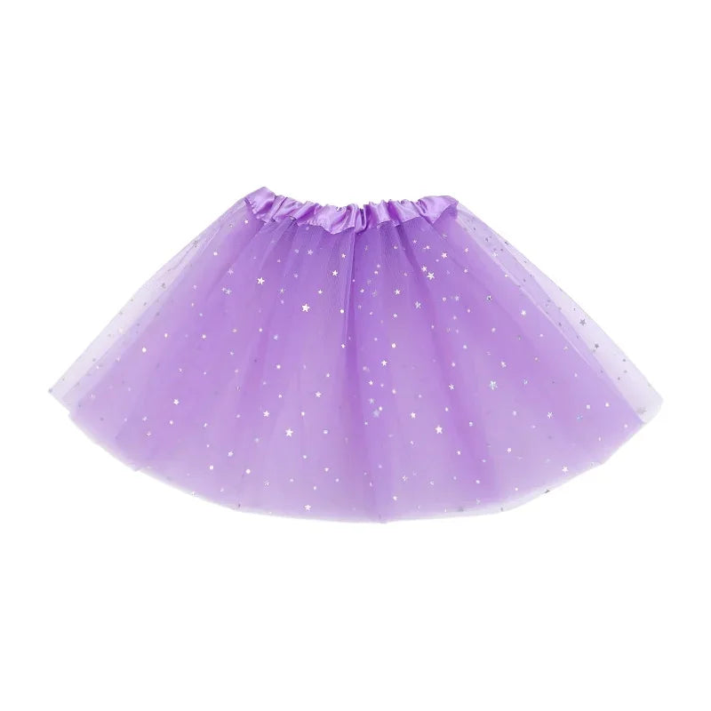 Kids Glitter Tulle Star Tutu Skirt - 3-Layer Sequin Dance Skirt for Girls — view 12 of tutus