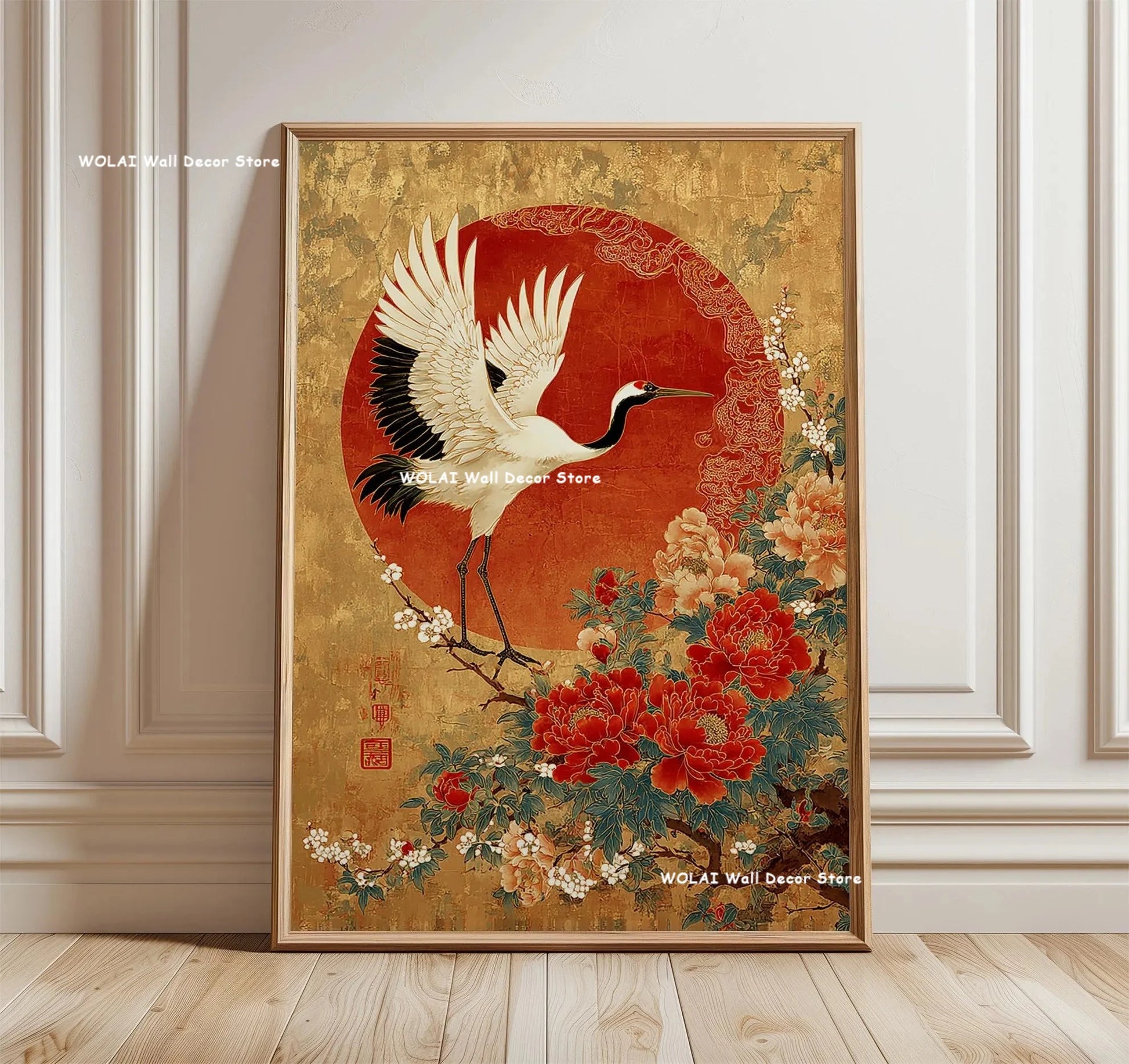 Japanese Forest &amp; Koi Fish Zen Canvas Poster &mdash; Retro Abstract Waves Wall Art for Home — view 11 of wall art & prints