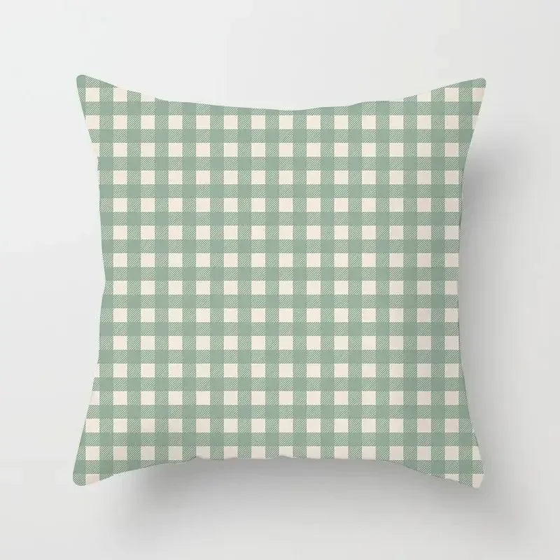 Fresh Green Geometric Cushion Cover &mdash; Polyester Pillowcase for Living Room &amp; Bedroom — view 9 of cushion covers & pillow cases