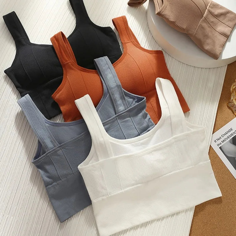 Breathable Seamless Sports Bra — Anti-Sweat Shockproof Yoga Workout Crop Top — view 2 of sports bras