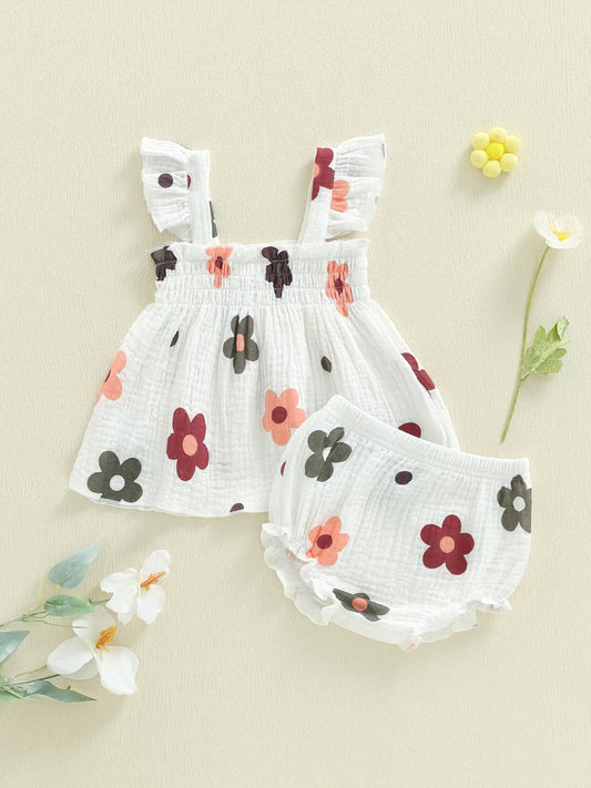 Toddler Girl Floral Ruffle Top & Shorts Set - Boutique-Style Summer Outfit — view 1 of toddler sets