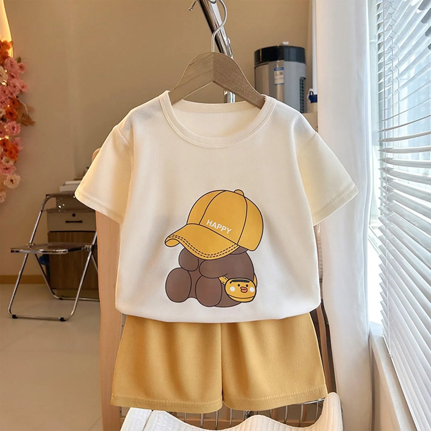 Boys Tracksuit 2-Piece Set - Bear Tee & Shorts Summer Outfit — view 9 of boys sets