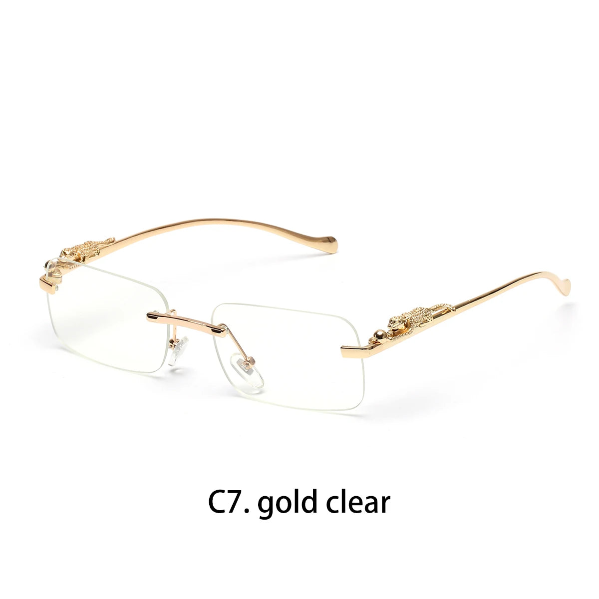 Rimless Sunglasses Ruiao UV400 — Sleek Metal Square Designer Shades Men Women Influencer — view 8 of sunglasses