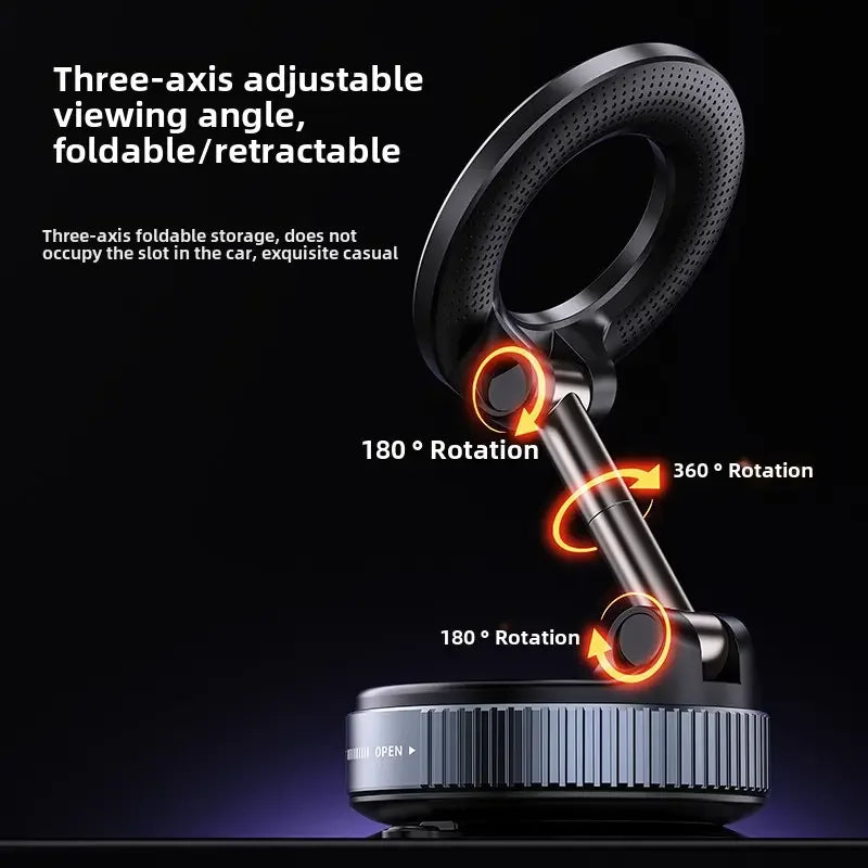 Foldable Magnetic Car Phone Mount – Vacuum Suction Cup 360° Rotating Multi-Angle Holder — view 5 of electronics & gadgets