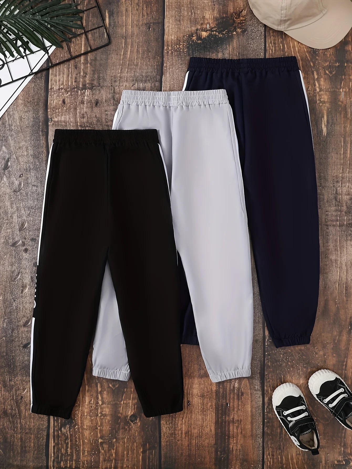Boys Striped Jogger Pants 3-Pack - Sporty KING Streetwear Bottoms — view 2 of boys bottoms
