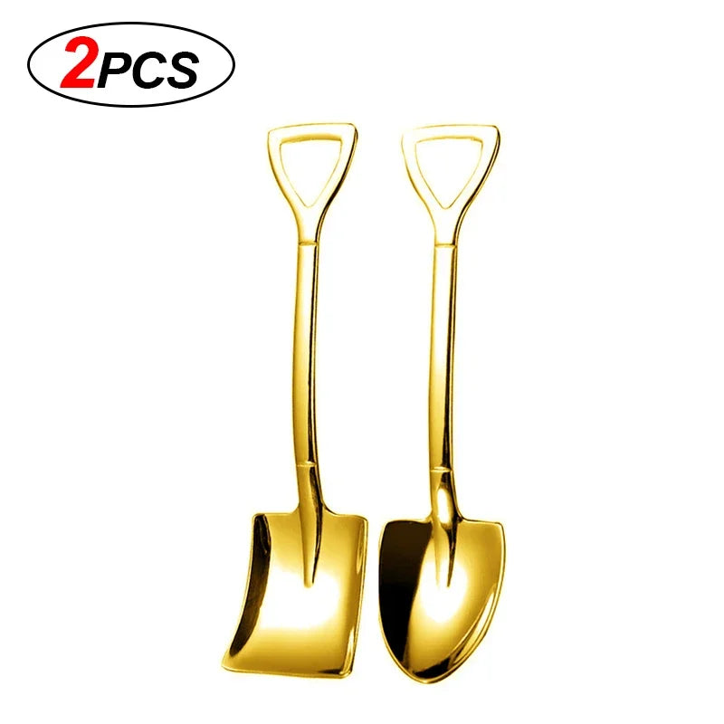 Mini Stainless Steel Dessert Spoons &mdash; Gold &amp; Silver Coffee, Fruit &amp; Ice Cream Teaspoons Set — view 13 of dining & tableware