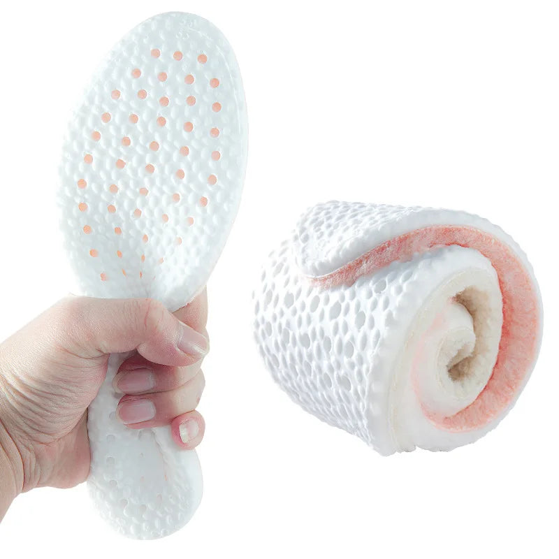 Heated Cashmere Thermal Insoles — Winter Warm Shoe Inserts — view 2 of shoe accessories