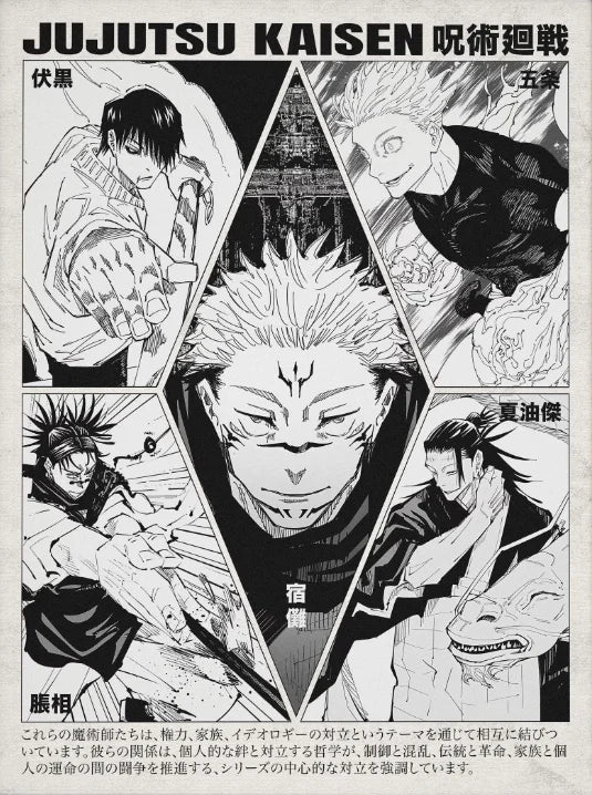 Jujutsu Kaisen Retro Canvas Poster — Japan Anime Wall Art for Game Room & Home