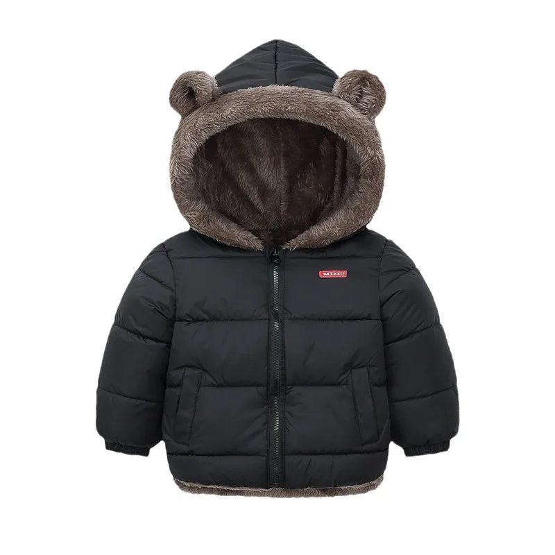 Children Coat Winter Thicken Warm Down Jacket Boys Girls Zipper Hooded Kids Jacket Coats Outwear Children Clothing